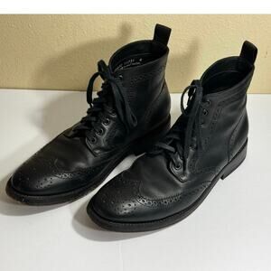 Thursday Boot Co Men's Everyday Black Wingtip Lace Up Boots - Size 10.5